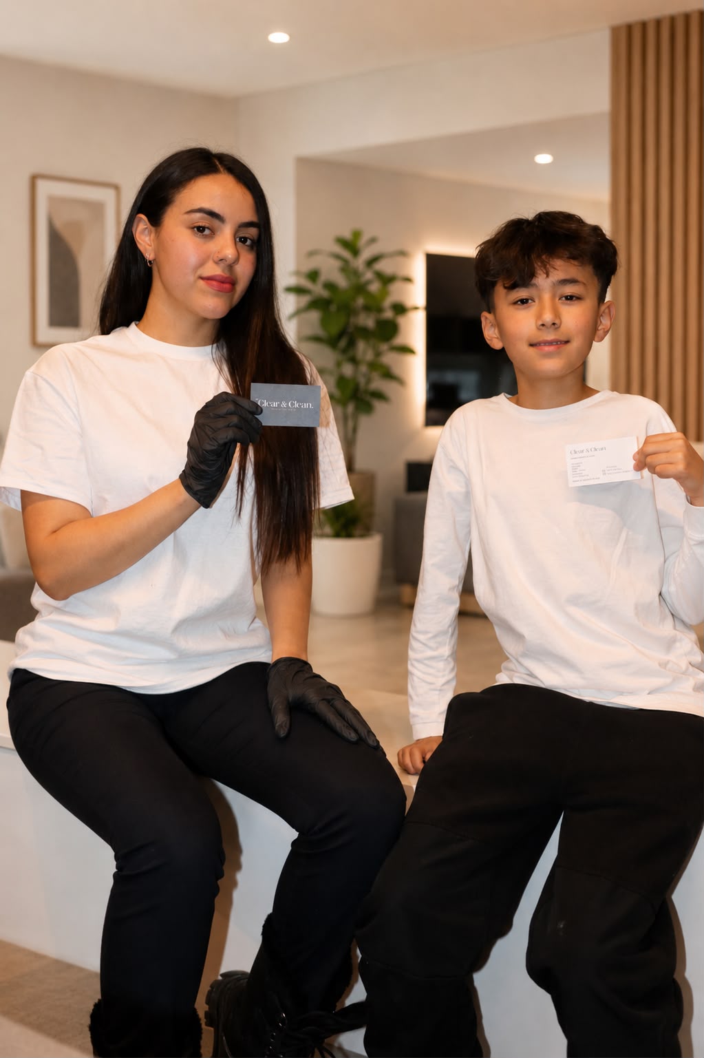 Nancy, founder of Clear & Clean, with her son
